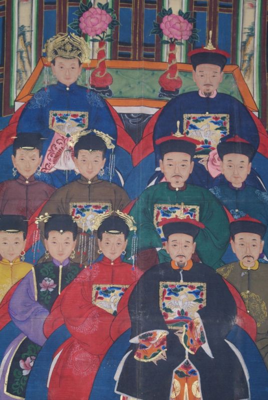 Grosse Chinesische Ahnenbilder 11 Personen 2