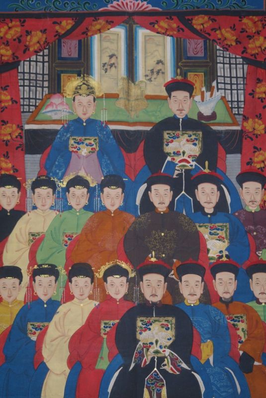 Grosse Chinesische Ahnenbilder 17 Personen 2