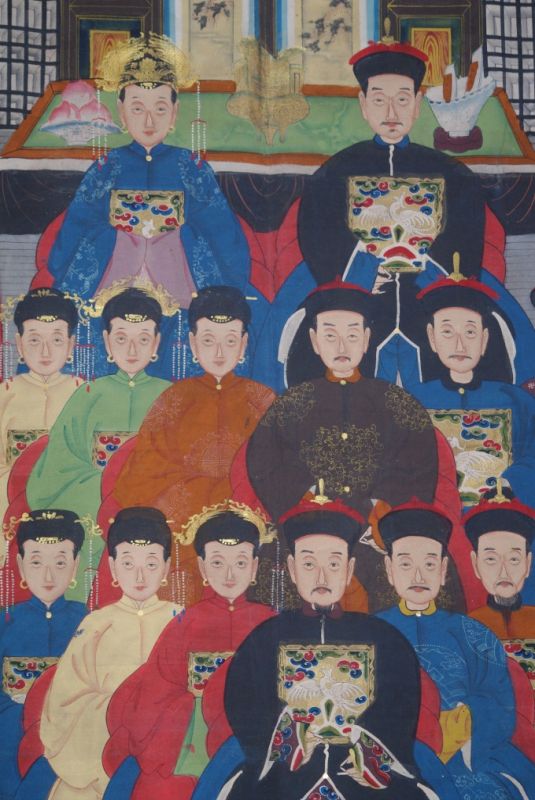 Grosse Chinesische Ahnenbilder 17 Personen 3