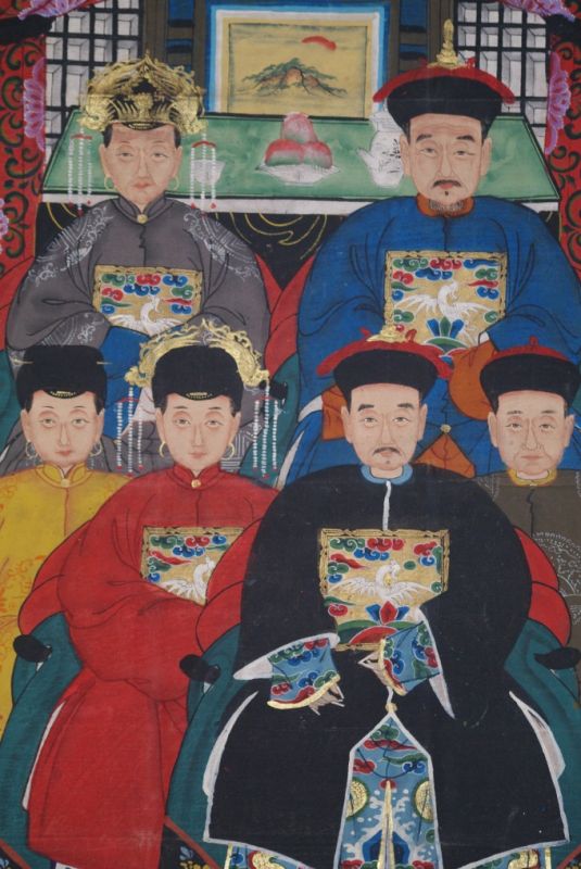 Grosse Chinesische Ahnenbilder 6 Personen 2