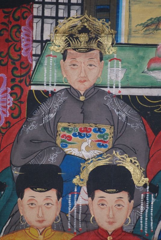 Grosse Chinesische Ahnenbilder 6 Personen 3