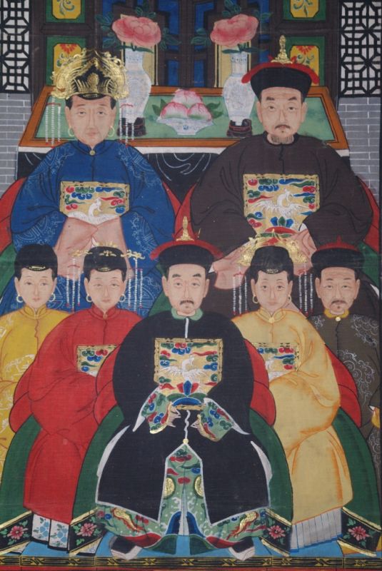 Grosse Chinesische Ahnenbilder 7 Personen 2