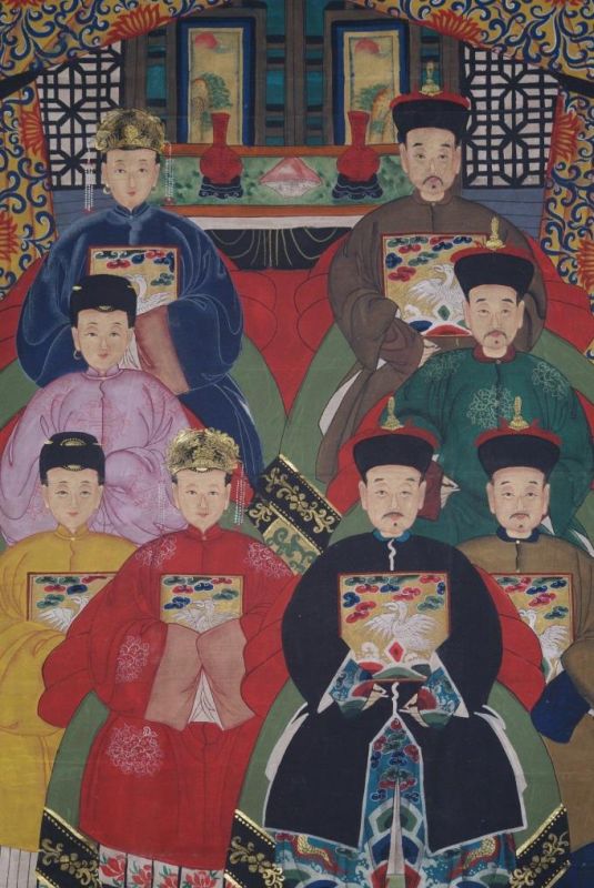 Grosse Chinesische Ahnenbilder 8 Personen 2
