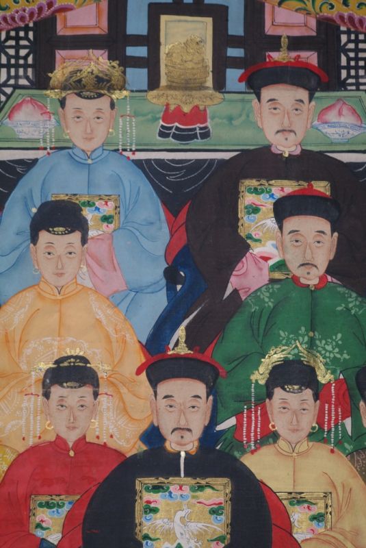 Grosse Chinesische Ahnenbilder 9 Personen 2