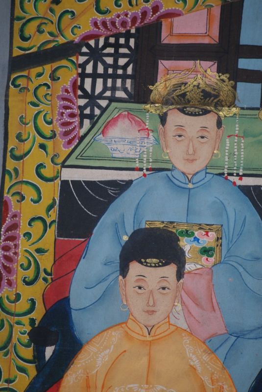 Grosse Chinesische Ahnenbilder 9 Personen 3