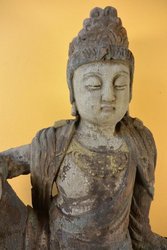 Große chinesische Holzstatue - Bodhisattva Vajrayāna 2