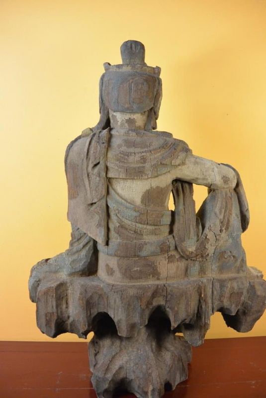 Große chinesische Holzstatue - Bodhisattva Vajrayāna 4