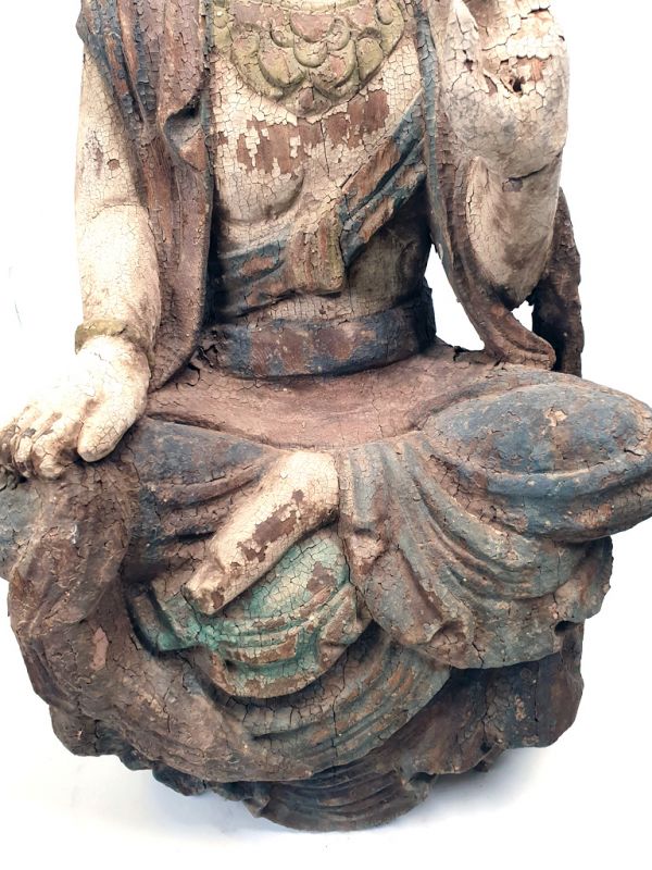 Große chinesische Holzstatue - Buddha Meditation Position 3