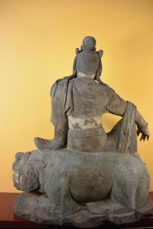 Große chinesische Holzstatue - Göttin der Wächterlöwe 5