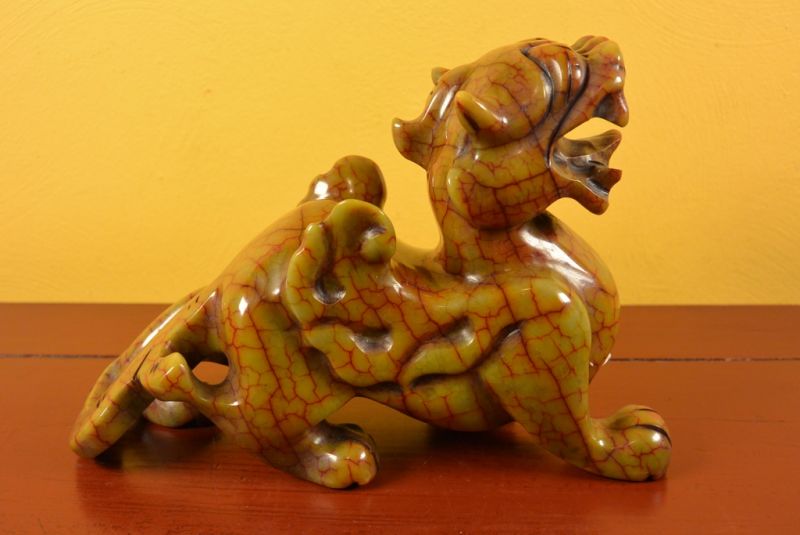 Große Chinesische Jade Pixiu rote und grüne 4