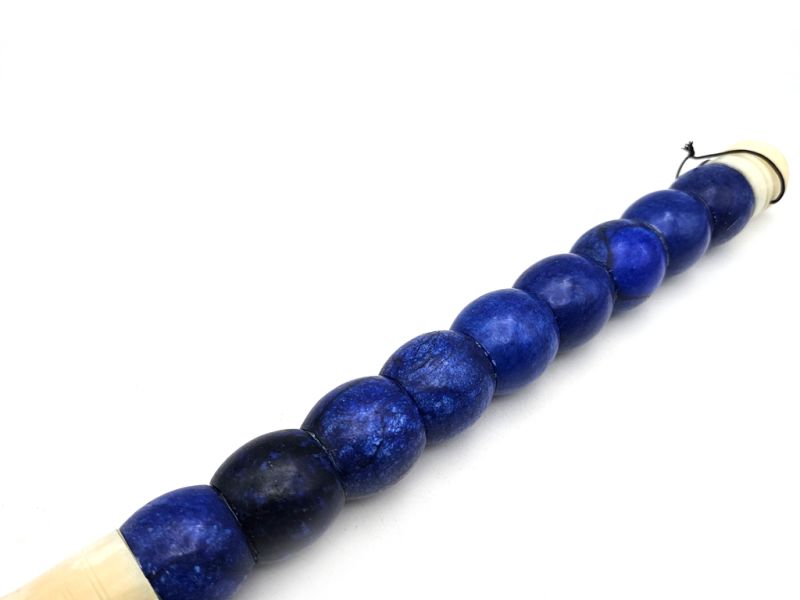 Bilder überfliegen für die vergrößerung Große Chinesische Kalligraphie Pinsel - Marineblau – Oval 2