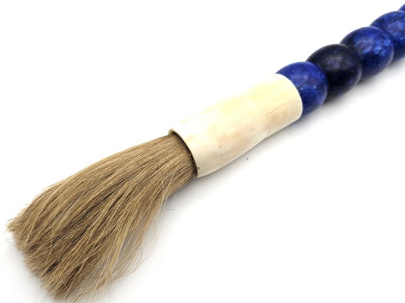 Bilder überfliegen für die vergrößerung Große Chinesische Kalligraphie Pinsel - Marineblau – Oval 3