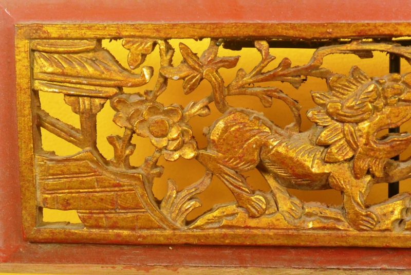 Grosse Chinesische Schnitzereien Rot und Gold 2 2