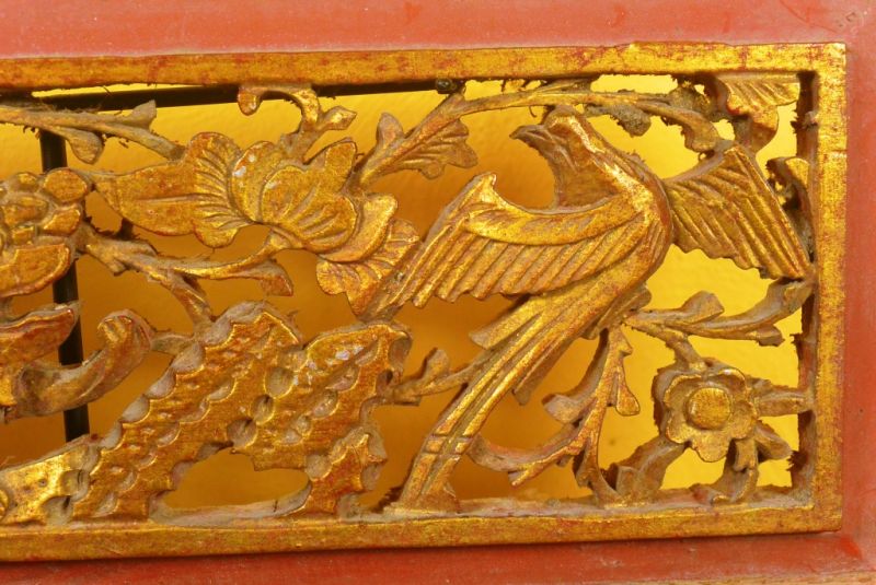 Grosse Chinesische Schnitzereien Rot und Gold 2 3