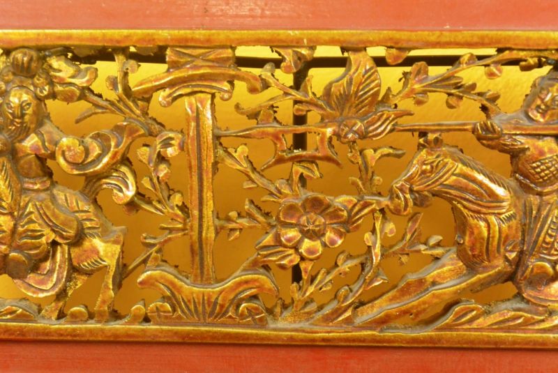 Grosse Chinesische Schnitzereien Rot und Gold 6 2
