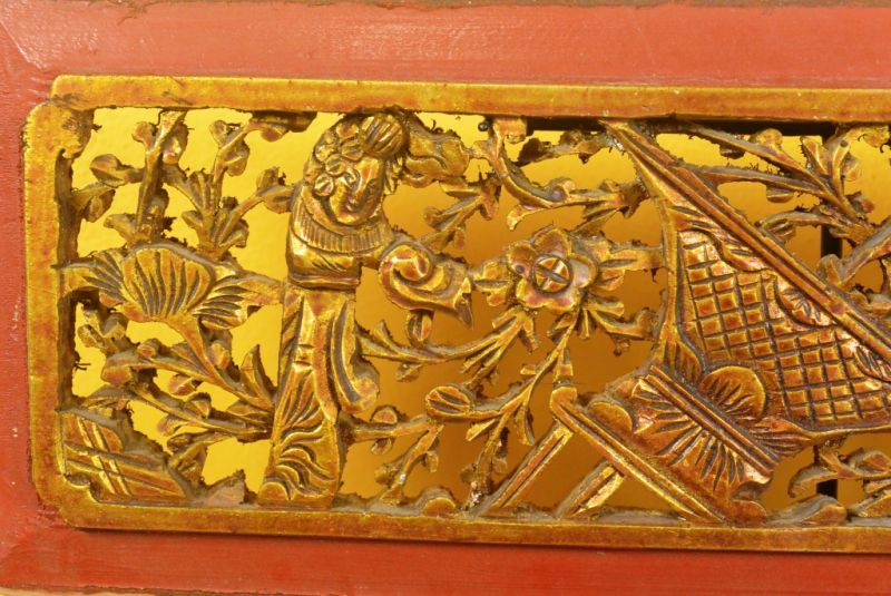 Grosse Chinesische Schnitzereien Rot und Gold 8 2