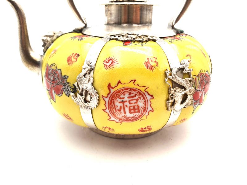 Sehr Große Chinesische Teekanne - Gelb 2 3