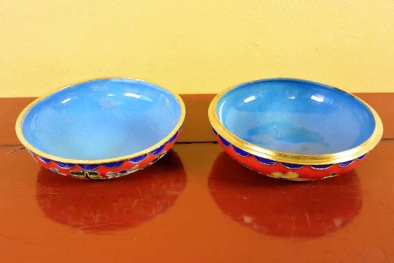 Grosse Cloisonne-Dose Rot 3