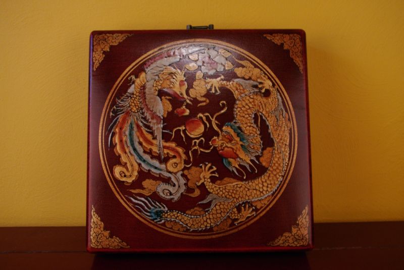 Grosse Feng Shui Kompass Rot Drache und Phoenix 5