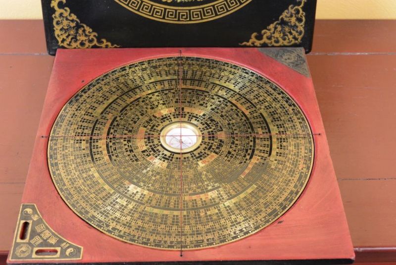 Große Feng Shui Kompass - Schwarz / Drache und Phoenix 3