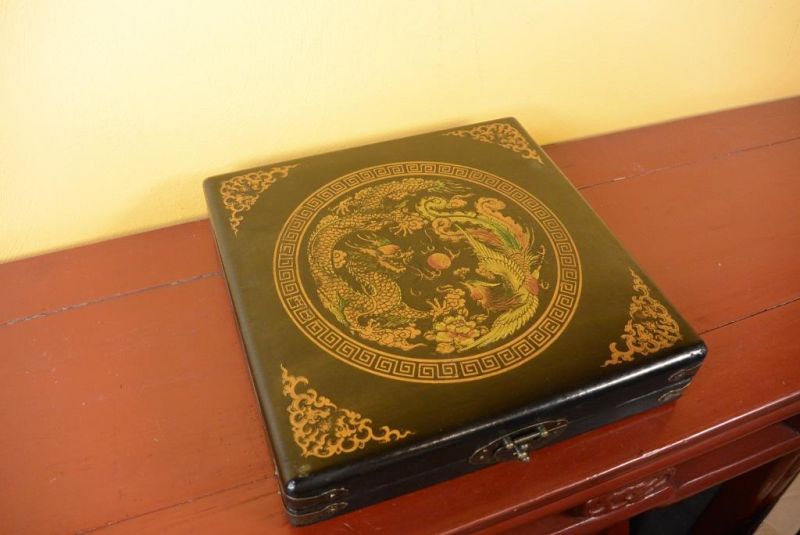 Große Feng Shui Kompass - Schwarz / Drache und Phoenix 5