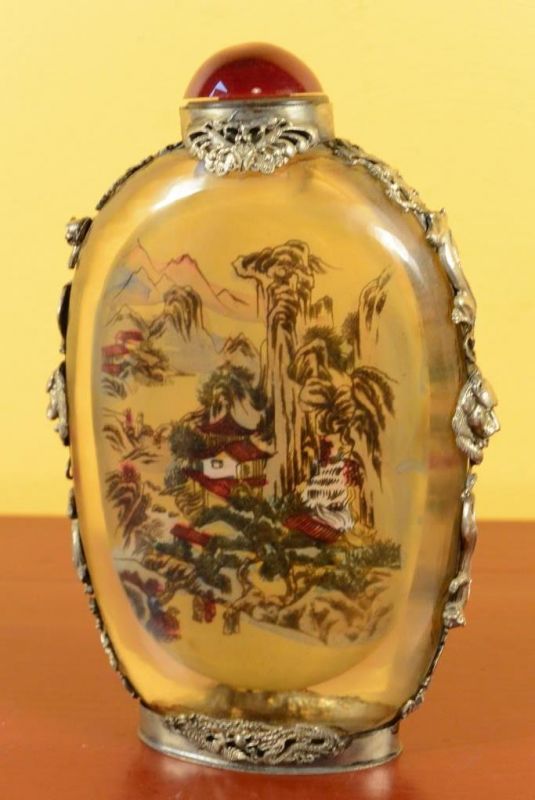 Große Glas Schnupftabakflasche - Berg 4