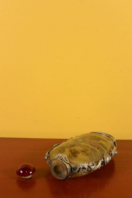 Große Glas Schnupftabakflasche - Berg 5