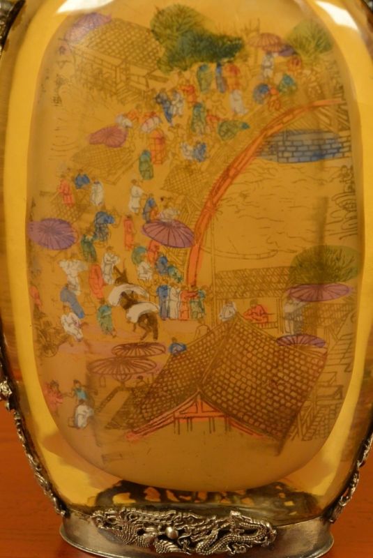 Große Glas Schnupftabakflasche Brücke 2
