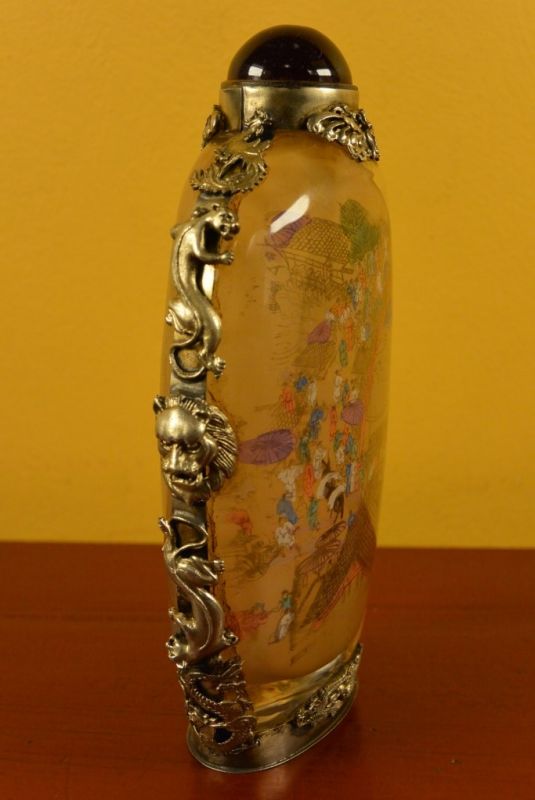 Große Glas Schnupftabakflasche Brücke 3