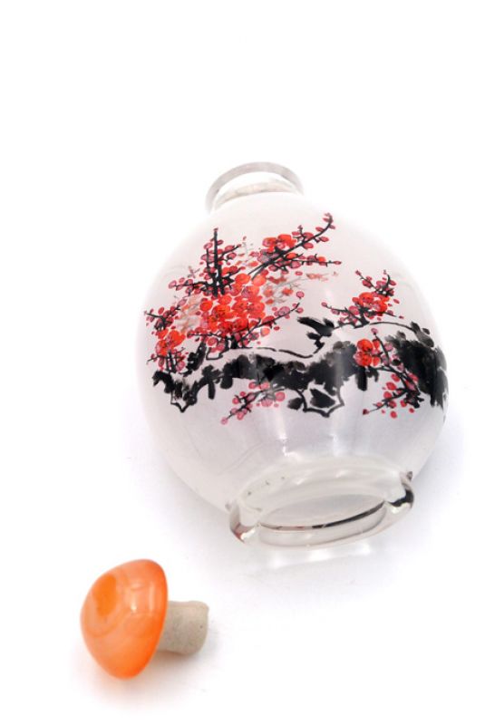 Große Glas Schnupftabakflasche - Künstler - Der alte Kirschbaum 4