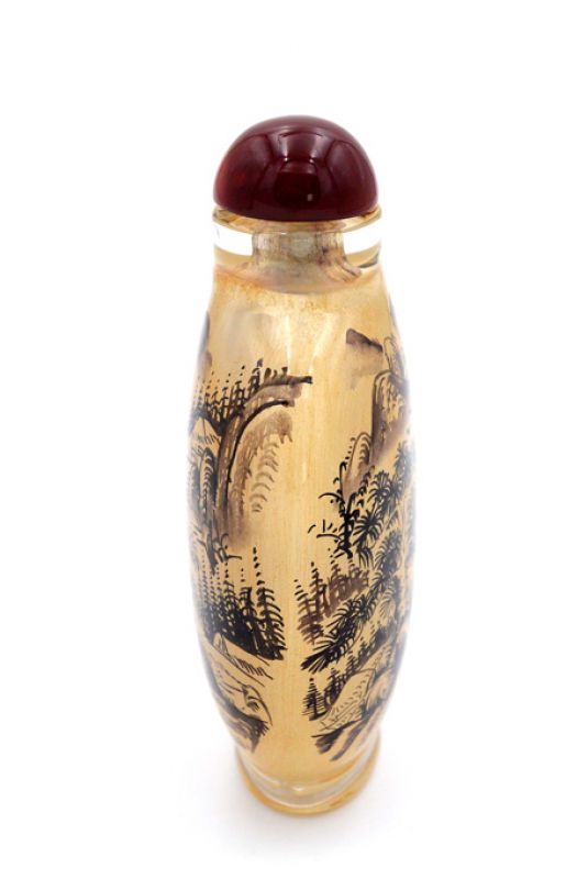 Große Glas Schnupftabakflasche - Künstler - Der chinesische Berg 2