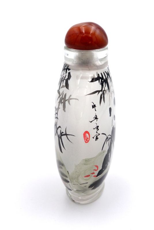 Große Glas Schnupftabakflasche - Künstler - Der Panda 2