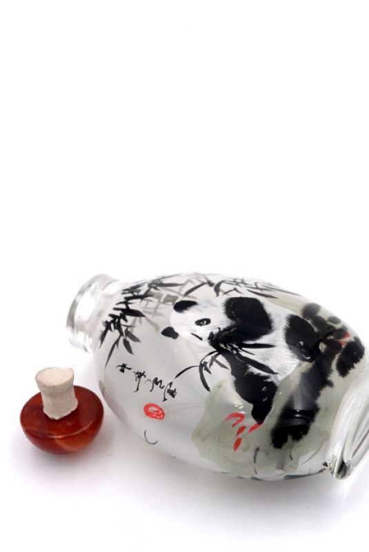 Große Glas Schnupftabakflasche - Künstler - Der Panda 4