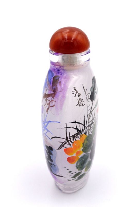 Große Glas Schnupftabakflasche - Künstler - Die violette Natur 2