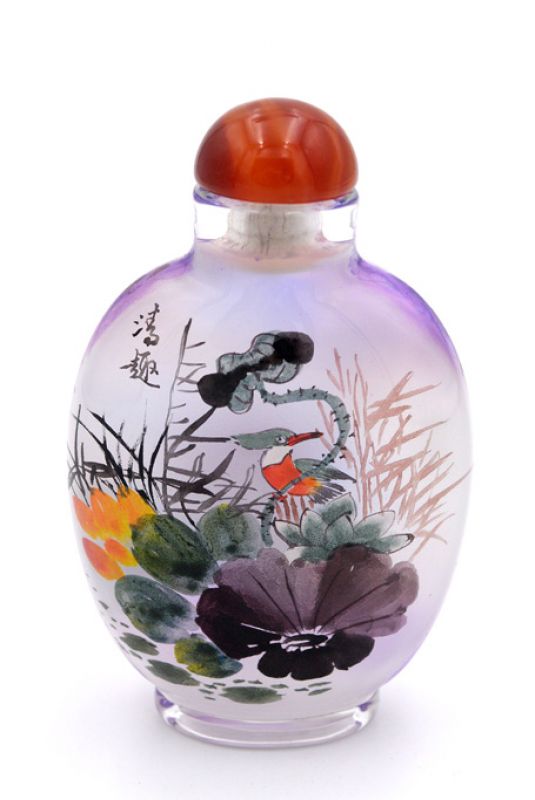 Große Glas Schnupftabakflasche - Künstler - Die violette Natur 3