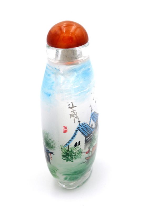Große Glas Schnupftabakflasche - Künstler - HangZhou 2