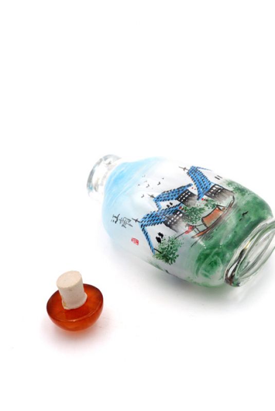 Große Glas Schnupftabakflasche - Künstler - HangZhou 4