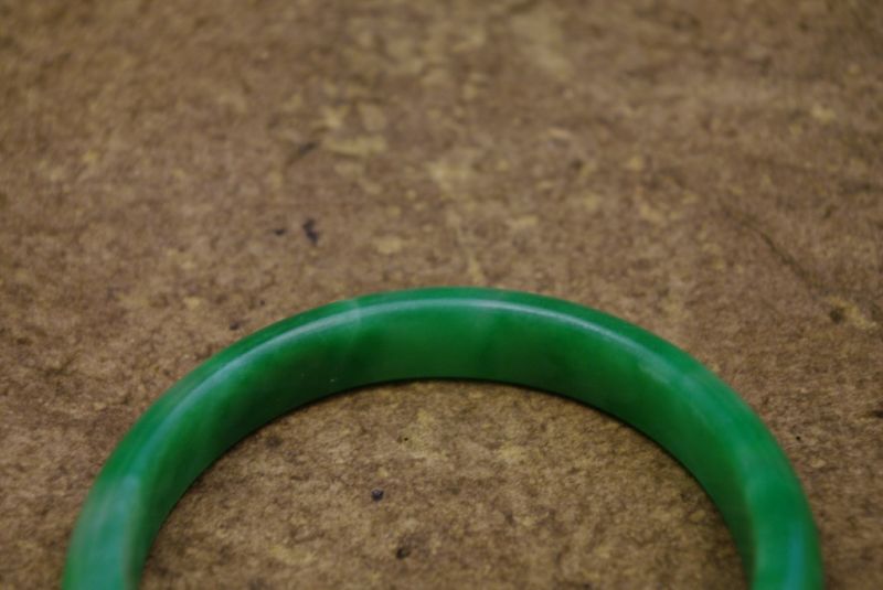 Grosse grüne Jade Armreif6 5cm 3