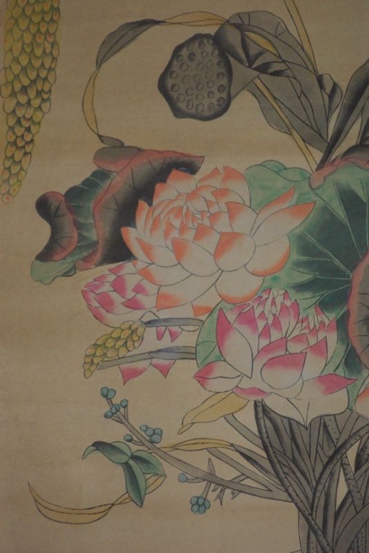 Grosse Lotusblüte Chinesische Gemälde Kakemono 5