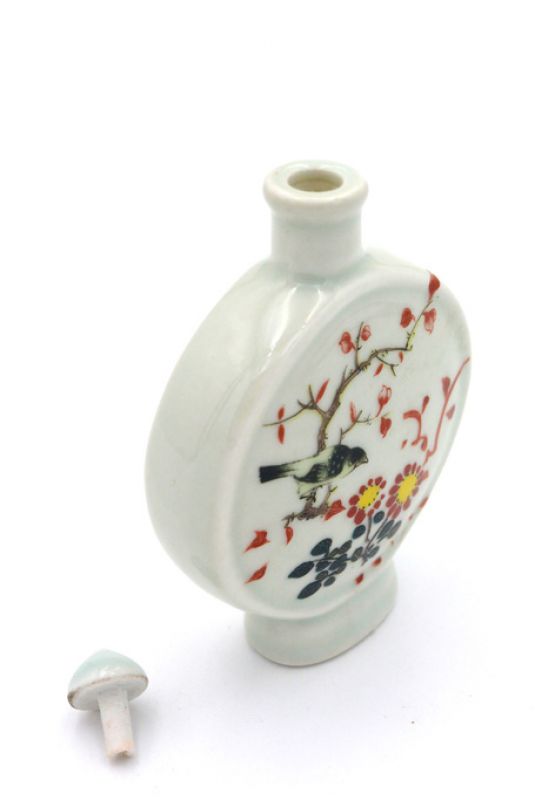 Große Porzellan Schnupftabakflasche Vögel 3 3
