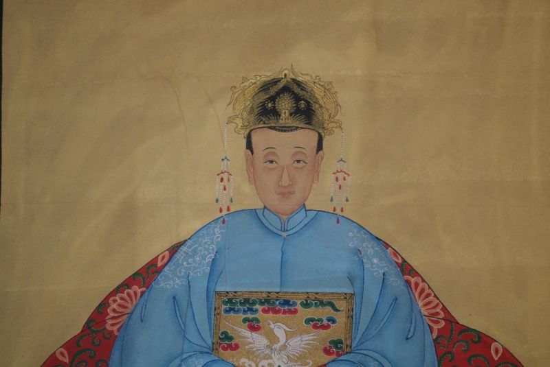 Großen Ahnenpaare und Kaiser Chinesische Malerei Blau 3