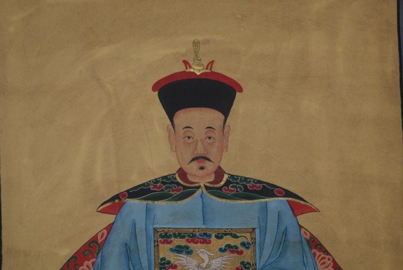 Großen Ahnenpaare und Kaiser Chinesische Malerei Blau 4