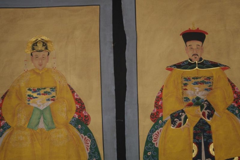 Großen Ahnenpaare und Kaiser Chinesische Malerei Gelb 4