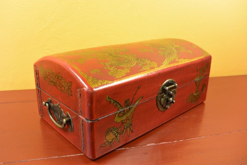 großen Chinesische Holzschatullen Rot 3
