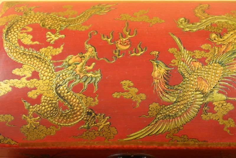 großen Chinesische Holzschatullen Rot 4