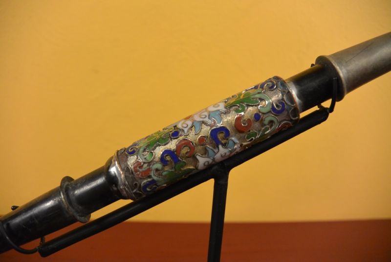 Grossen Cloisonne Chinesische Tabakspfeife Blau 4