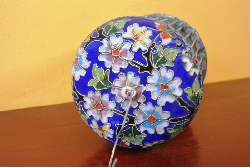 Großen Grillenkäfige Metall Cloisonné Blumen / Blau 4