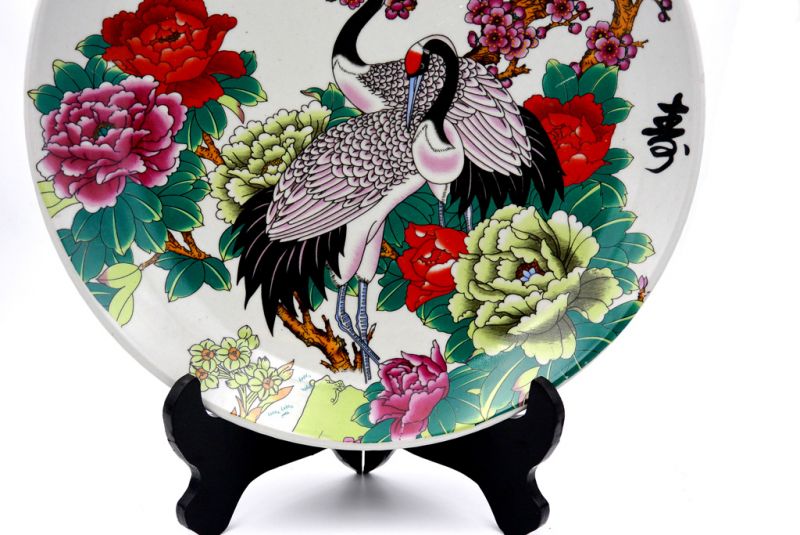 Großer Chinesischer Porzellanteller 33cm - Die Kräne 3