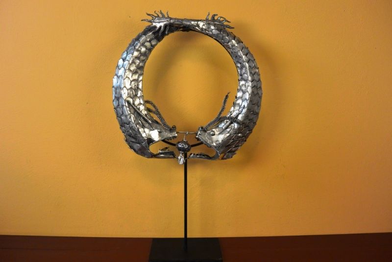 Grosser Dekoschmuck Doppel Drachen 2