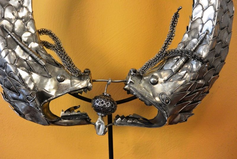Grosser Dekoschmuck Doppel Drachen 3